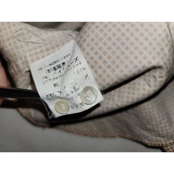 Journal Standard Mens Medium Slim Fit Dress Shirt Button Down Check White Orange - Picture 14 of 14